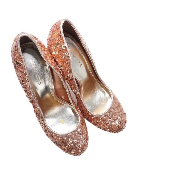Bakers Melinaseqn Bronze Sequined Platform Pumps, Size 7 - Picture 8 of 10
